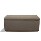 Burton Storage Ottoman, Upholstered with Walnut Base