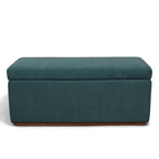 Burton Storage Ottoman, Upholstered with Walnut Base