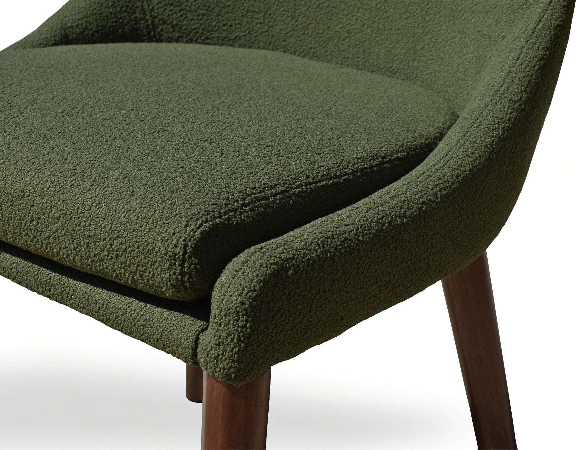 Pascal Modern Upholstered Dining Chair with Walnut Base, Set of 2