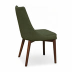 Pascal Modern Upholstered Dining Chair with Walnut Base, Set of 2