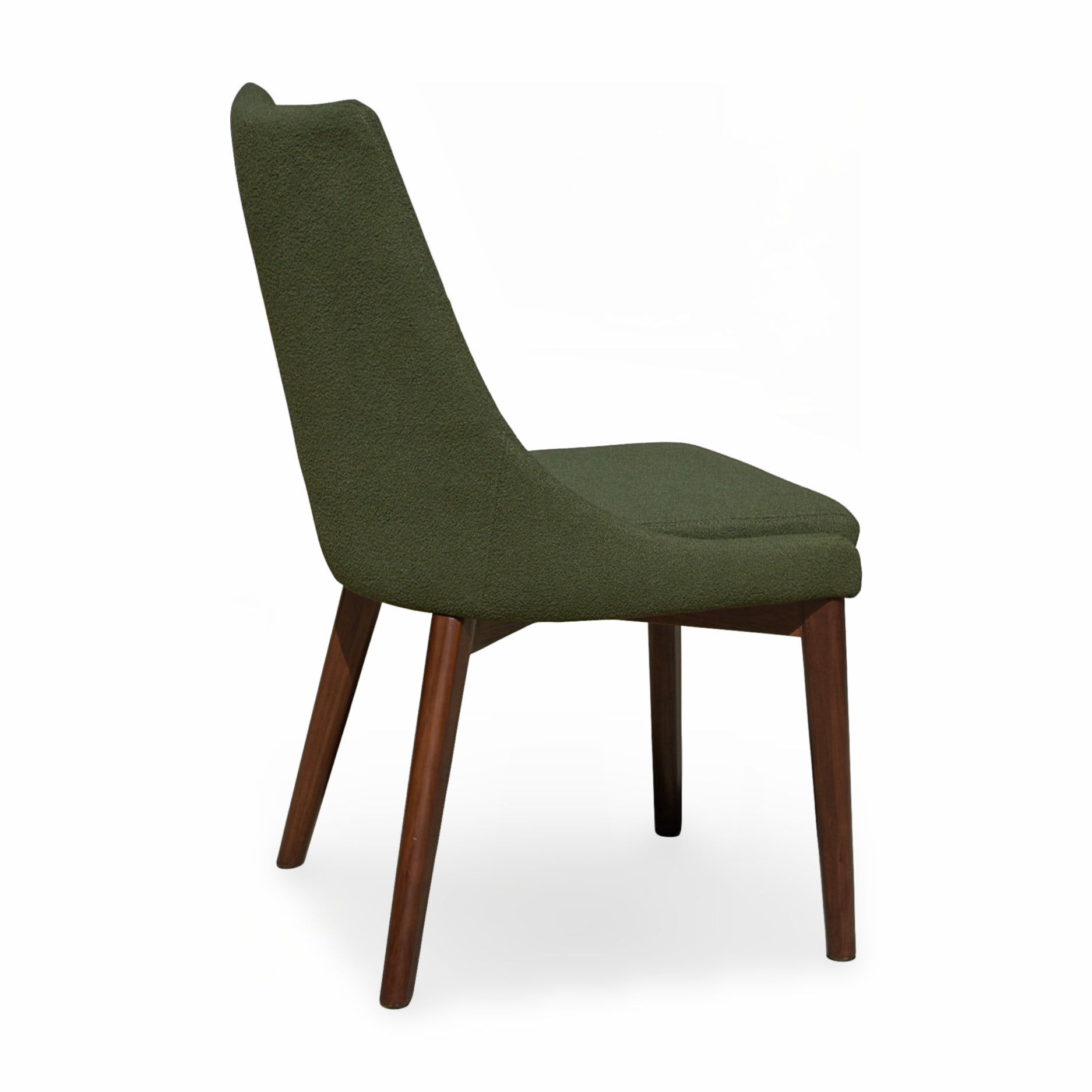 Pascal Modern Upholstered Dining Chair with Walnut Base, Set of 2