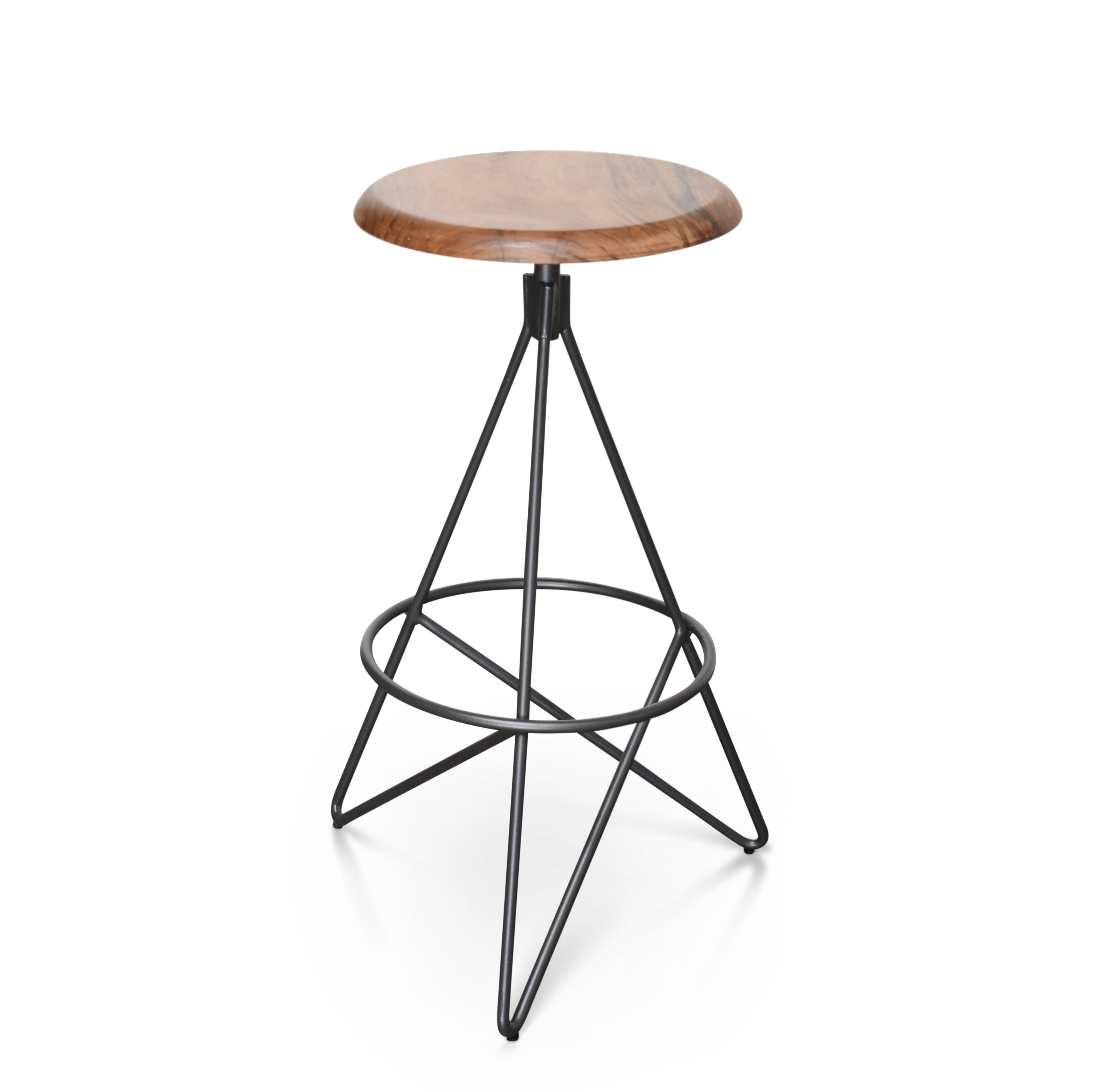 Hudson Walnut and Steel Bar Stool