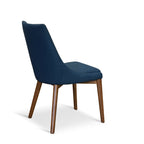 Pascal Modern Upholstered Dining Chair with Walnut Base, Set of 2