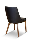 Pascal Modern Upholstered Dining Chair with Walnut Base, Set of 2