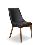 Pascal Modern Upholstered Dining Chair with Walnut Base, Set of 2